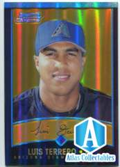 2001 Bowman Chrome Gold Refractors Baseball Card #205 Luis Terrero /99